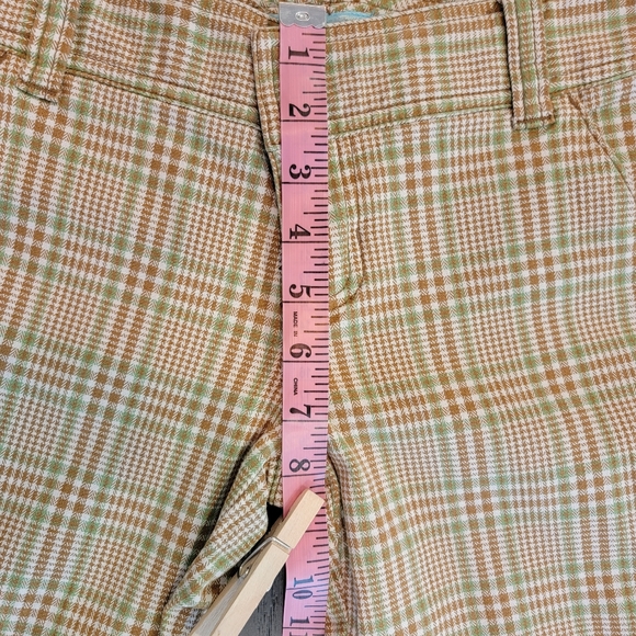 HOLLISTER Wide Leg Stretch Plaid Pants Cuffed Hem SZ 3 - Picture 13 of 13